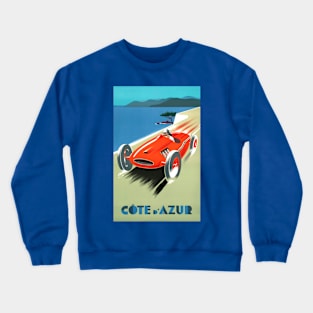 Vintage Travel Poster - Cote D'Azur Crewneck Sweatshirt